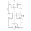 Profilo di montaggio in alluminio 240cm 80x40 per viti esagonali 90443 PV-01-37 (2)