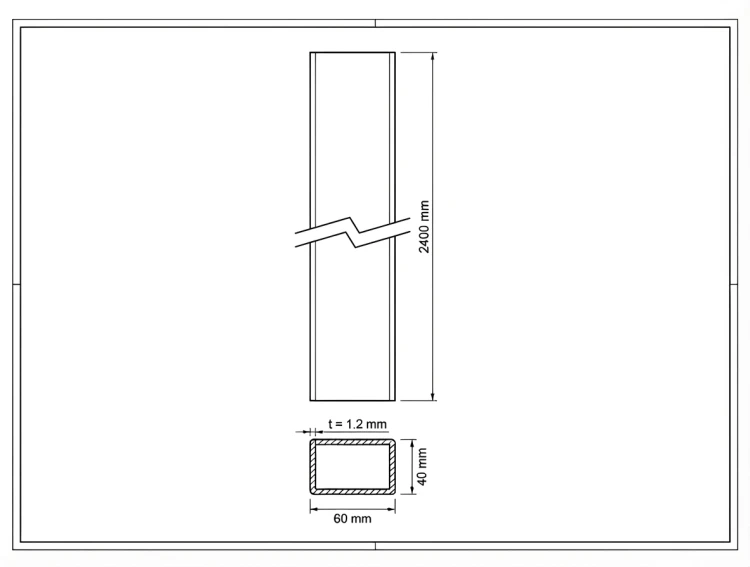 Słupek Ogrodzeniowy 60x40 mm Grafit GPV-700-69 (3)