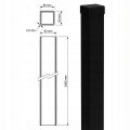 Palo per recinzione 80x80x2 mm, lunghezza 2,4 m, nero GPV-700-74 (3)