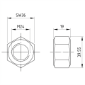Dado esagonale M24 DIN 934 A2-70 000-054 (2)