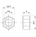 Dado esagonale M10 DIN 934 A4-80 000-064 (2)