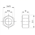 Dado esagonale M12 DIN 934 A4-80 000-067 (2)