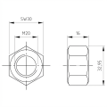 Dado esagonale M20 DIN 934 A4-80 000-074 (3)