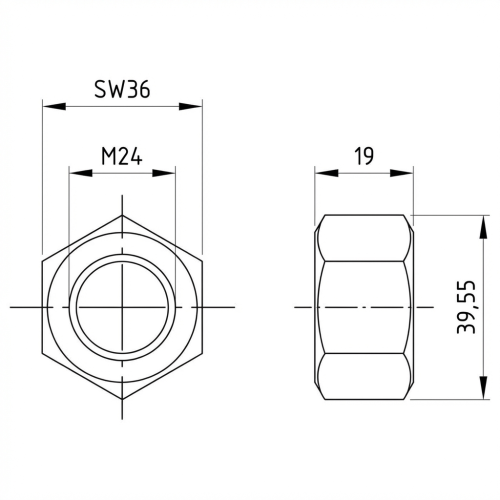 Dado esagonale M24 DIN 934 A4-80 000-075 (2)