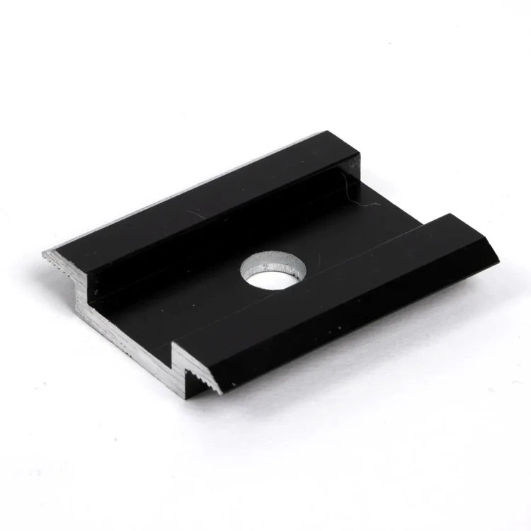 Morsetto centrale H8 alluminio 6060 foro M8 Anodizzato PV-04-04