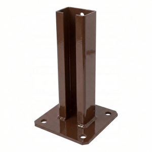 Base per palo di recinzione 60x40 marrone RAL 8017 zincata