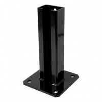 Base per palo di recinzione 60x40 nera RAL 9005 zincata