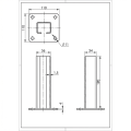 Base per palo di recinzione 60x40 zincata 000-151 (2)