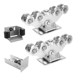 Kit carrelli per cancello scorrevole 9 rulli + accessori KIT per guida 80