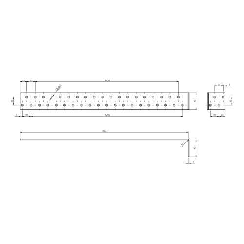 Squadra di ancoraggio KK3 40x400x40x2,0 mm 000-125 (2)