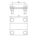 Morsetto di messa a terra 2 piastre asta fi 20 mm, barra B fino a 40 mm PV-24-03 (2)