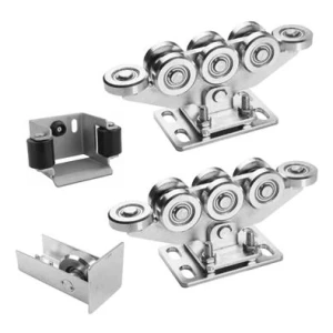 Kit carrelli per cancelli scorrevoli autoportanti a 8 ruote + accessori KIT per guida 80