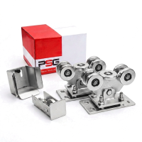 Kit carrelli per cancello scorrevole: 2× carrello (5 ruote. metallo) + accessori