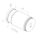 Supporto puntuale per vetro fi 50/30/M10x45, vetro 8-21,52 mm, AISI 304, sistema piatto, satinato 000-262 (2)