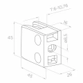 Morsetto per vetro 45x45x26 mm, vetro 6-10,76 mm, AISI 304, sistema piano, satinato 000-260 (2)