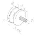 Supporto puntuale per vetro fi 50/8/M10x50, vetro 8-17,52 mm, AISI 304, sistema piatto, satinato 000-266 (3)