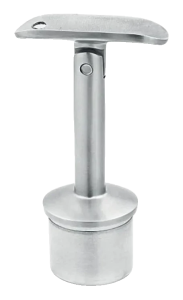 Supporto corrimano snodato incollato fi 42,4 mm, perno fi 14 mm, H80, AISI 304, satinato, sistema 42,4 mm (24 pz.)