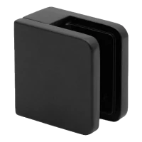 Supporto puntuale per vetro 45x45x26 mm, nero, vetro 6-10,76 mm, zamak, sistema piatto, verniciato