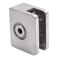 Morsetto per vetro terminale 60x50x28 mm vetro 8-10 mm, AISI 304 satinato sistema piatto