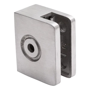 Morsetto per vetro terminale 60x50x28 mm vetro 8-10 mm, AISI 304 satinato sistema piatto