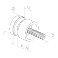 Supporto puntuale per vetro fi 30/13/M8x40 vetro 6-12 mm AISI 304 sistema piatto satinato 000-295 (2)