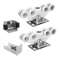 Kit carrelli per cancello scorrevole: 2× carrello (9 ruote, plastica) + accessori 000-252 (1)