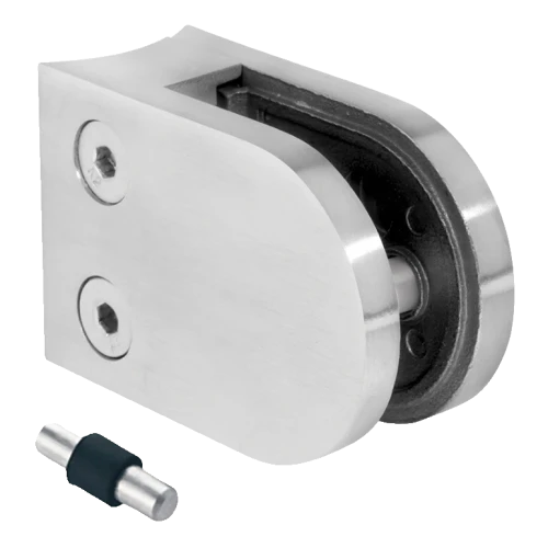 Supporto per vetro 50x40x26 mm con pin, vetro 6-10,76 mm, AISI 304, sistema 42,4, lucido 000-264 (1)