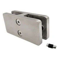 Supporto per vetro 180° 95x45x30 mm con pin vetro 6-12,76 mm, AISI 304, satinato