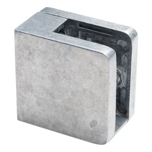 Morsetto per vetro 6-10,76 mm 45x45x26 mm, supporto e pin, zamak, sistema piatto, grezzo