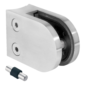 Morsetto per vetro 6-10,76 mm 50x40x26 mm pin AISI 316 sistema 42,4 mm satinato