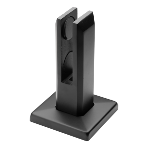 Supporto verticale per vetro 12-17.52 mm spigot 50x50/100x100 mm H=182 mm AISI 304 nero opaco