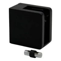Supporto per vetro 45x45x26 mm per superficie piana con staffa nero