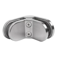 Morsetto per vetro 6-12,76 mm 90° ovale 82x45x30 mm pin AISI 304 satinato