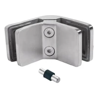 Morsetto per vetro 6-12,76 mm 90° quadrato 72x45x30 mm pin AISI 304 satinato