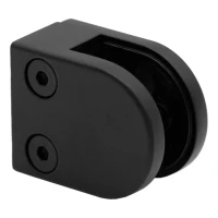 Morsetto per vetro 6-10,76 mm 50x40x26 mm pin zamak verniciato sistema piatto nero