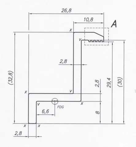 Morsetto terminale H30 alluminio 6060 foro M8 PV-03-01 (1)