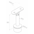 Montante terminale sinistro ø42,4x1230mm AISI304 fissaggio laterale satinato 000-525 (4)