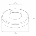 Colonnina per balaustra angolare per vetro ø42,4x1060/1102,4mm 4 supporti satinata 000-559 (4)