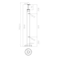 Colonnina per balaustra angolare per vetro ø42,4x1060/1102,4mm 4 supporti satinata 000-559 (5)