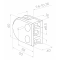 Colonnina per balaustra angolare per vetro ø42,4x1060/1102,4mm 4 supporti satinata 000-559 (6)