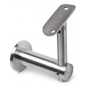 Staffaggio ringhiera a muro fi 50mm snodabile AISI304 sistema 42,4 satinato