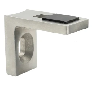 Supporto per vetro 40x35x20 mm AISI304 sistema 42,4 satinato