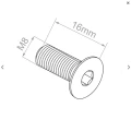 Vite da montaggio a testa svasata M8x16 A2 DIN 7991 – esagono incassato, acciaio inossidabile 000-818 (2)