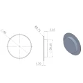 Kozza – tappo in alluminio per profili balaustre vetrate KE 120 fissaggio laterale 000-849 (3)