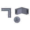 Kozza KE100 – profilo U angolare interno 90° per balaustre completamente in vetro, fissaggio dall'alto 000-854 (2)