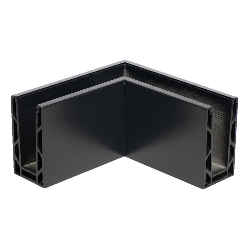 Kozza KE 100 – profilo angolare interno a U 90° per balaustre tutto vetro, grigio scuro 000-855 (1)