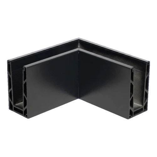 Kozza KE 100 – profilo angolare interno a U 90° per balaustre tutto vetro, grigio scuro 000-855 (1)