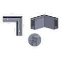 Kozza KE 100 – profilo angolare interno a U 90° per balaustre tutto vetro, grigio scuro 000-855 (4)