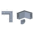 Kozza KE 100 – profilo ad U angolare esterno 90° per balaustre completamente vetrate, grigio scuro RAL 7021 000-858 (4)
