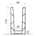 Kozza KE 100 – profilo a U per balaustre tutto vetro 5000 mm grigio scuro 000-862 (5)